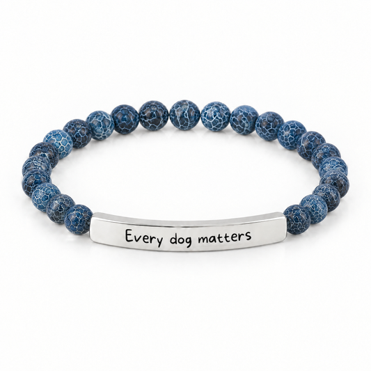 「Every Dog Matters」メッセージブレスレット（オーシャン）